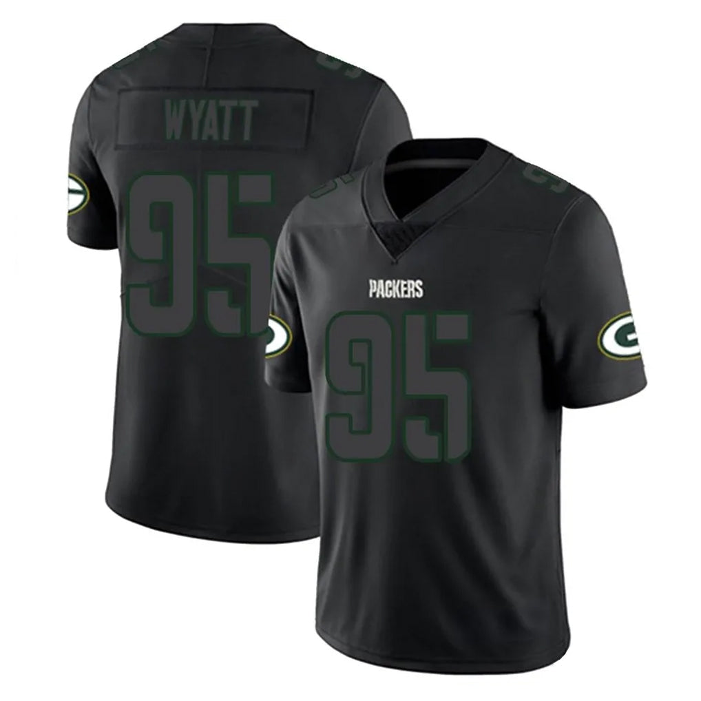 tocy GB.Packers #95 Devonte Wyatt Player Black Impact Limited Home Game Stitched Jerseys