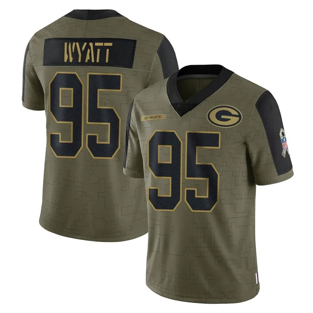 tocy GB.Packers #95 Devonte Wyatt Player Olive Salute To Service Limited Game Stitched Jerseys