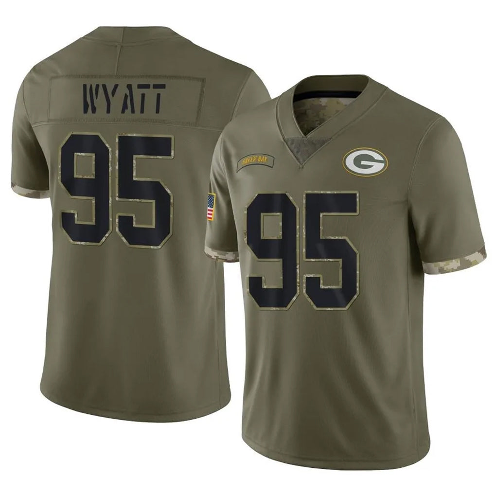 tocy GB.Packers #95 Devonte Wyatt Player Olive Salute To Service Limited Stitched Jerseys