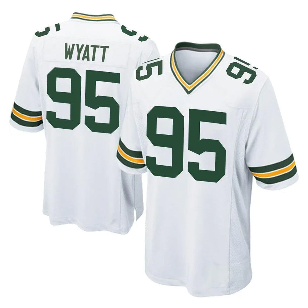 tocy GB.Packers #95 Devonte Wyatt Player White Home Game Stitched Jerseys