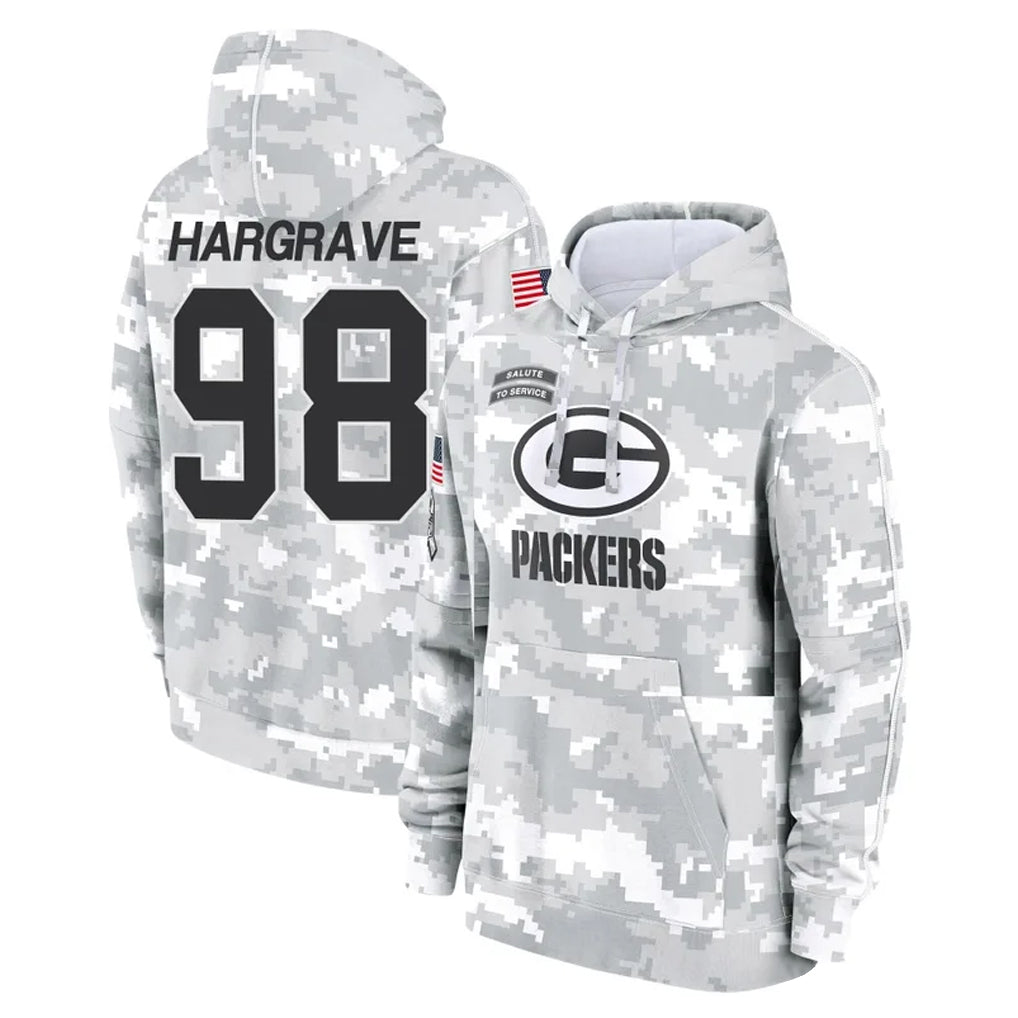 tocy GB.Packers #98 Javon Hargrave Player Arctic Camo Salute to Service Hoodies Limited Game Stitched Jerseys