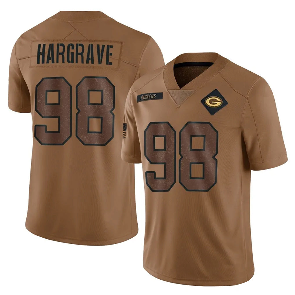 tocy GB.Packers #98 Javon Hargrave Player Brown Salute To Service Limited Stitched Jerseys