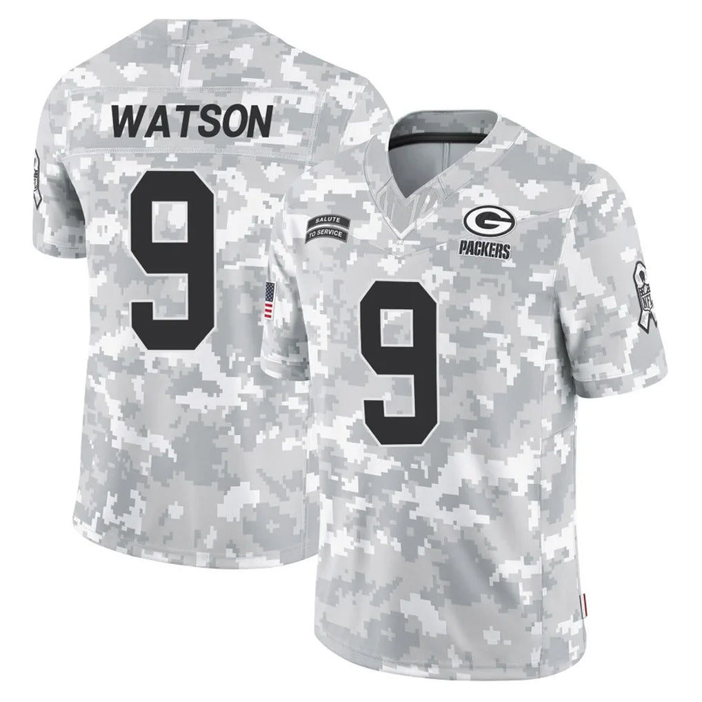 tocy GB.Packers #9 Christian Watson Player Arctic Camo Salute To Service Limited Stitched Jerseys