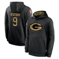 tocy GB.Packers #9 Christian Watson Player Black Salute to Service Hoodies Limited Game Stitched Jerseys