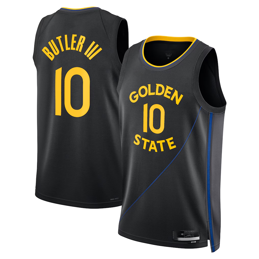 tocy G.State Warriors #10 Jimmy Butler III Jordan Brand Black Swingman Jerseys - Statement Edition