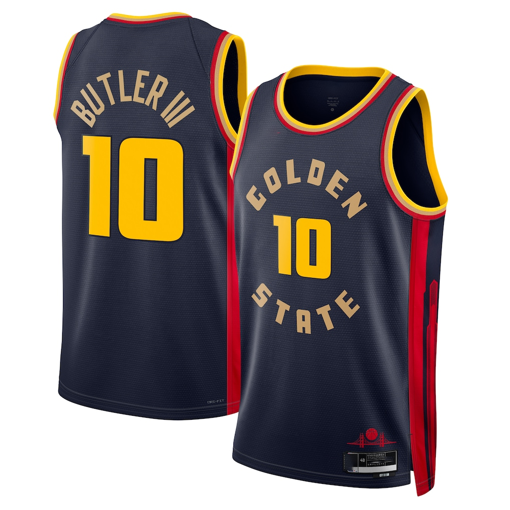tocy G.State Warriors #10 Jimmy Butler III Navy Swingman Jerseys - City Edition