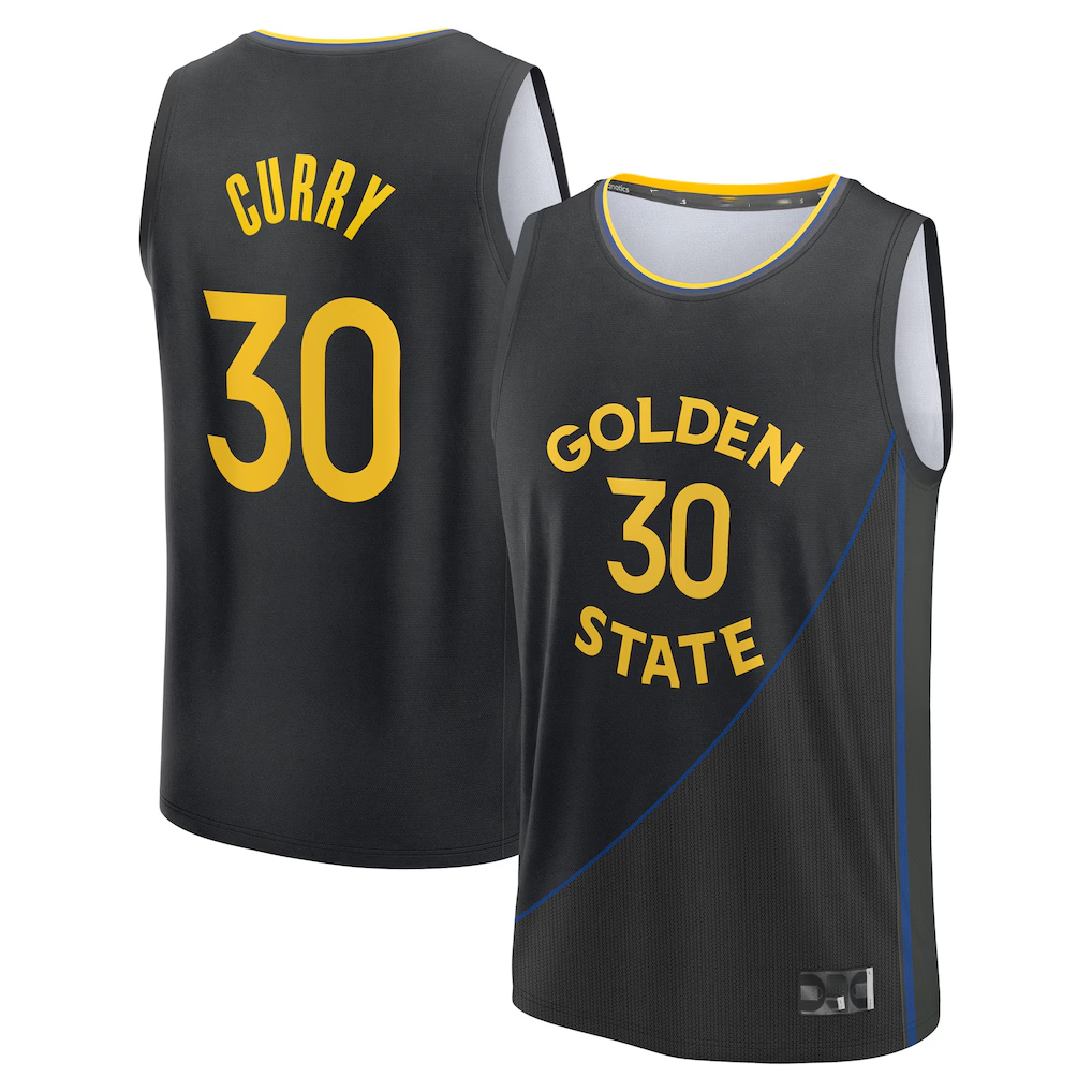 tocy G.State Warriors #30 Stephen Curry Black Fast Break Replica Player Jerseys - Statement Edition