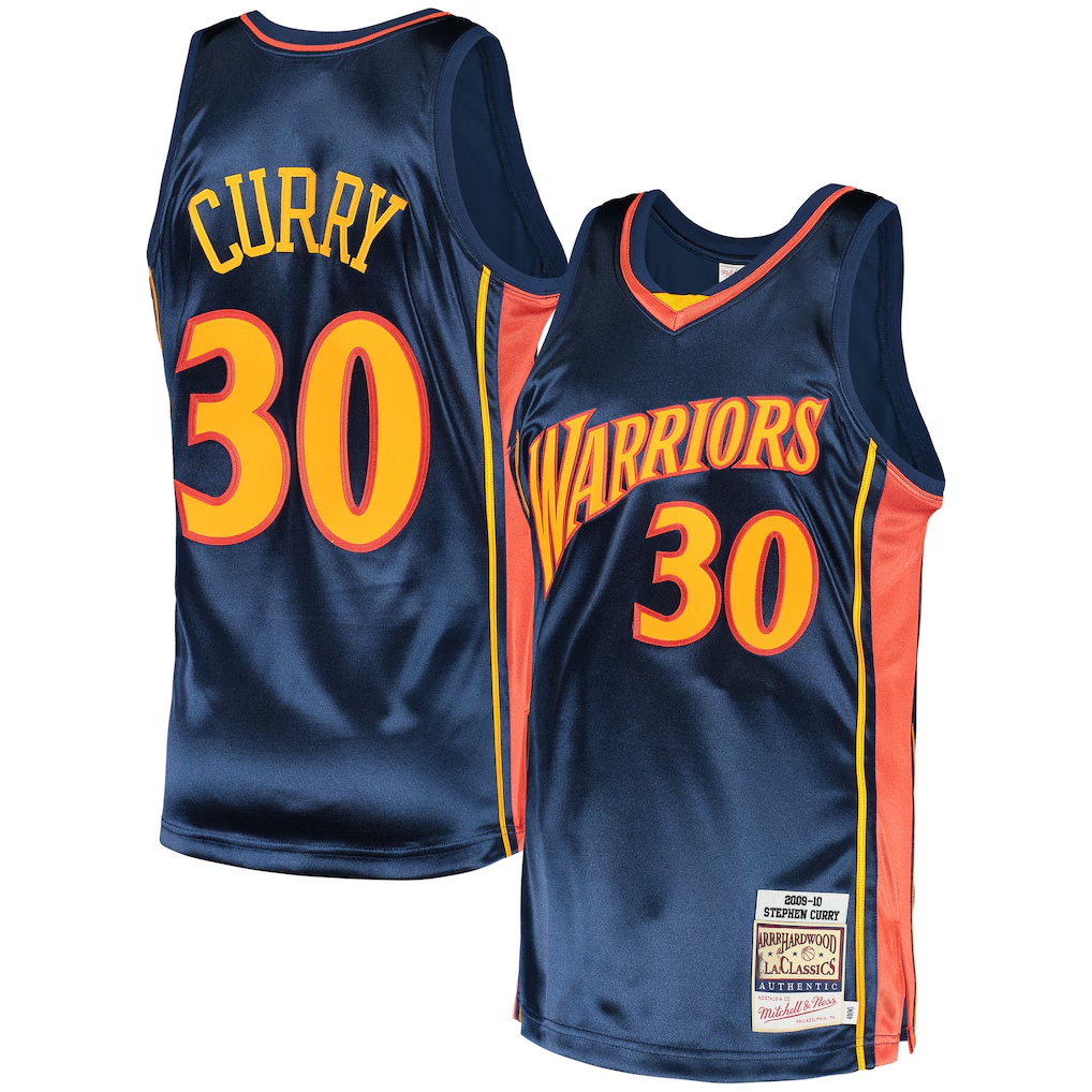 tocy G.State Warriors #30 Stephen Curry Mitchell & Ness Navy 2009-10 Hardwood Classics Authentic Jerseys