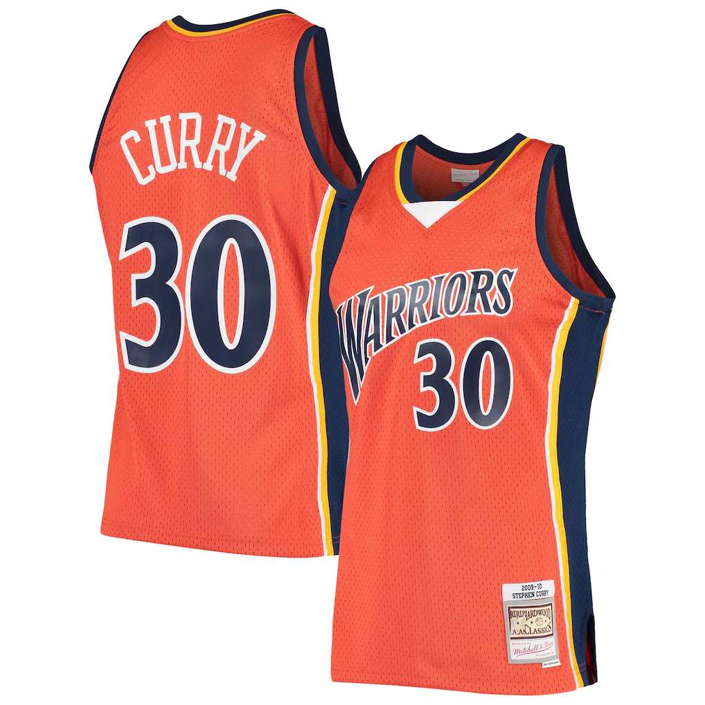 tocy G.State Warriors #30 Stephen Curry Mitchell & Ness Orange Hardwood Classics Swingman Jerseys