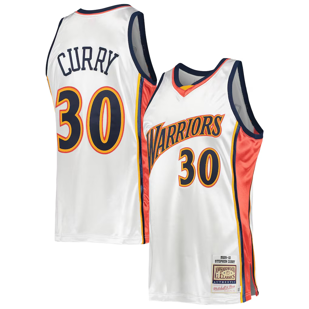 tocy G.State Warriors #30 Stephen Curry Mitchell & Ness White 200910 Hardwood Classics Authentic Jerseys