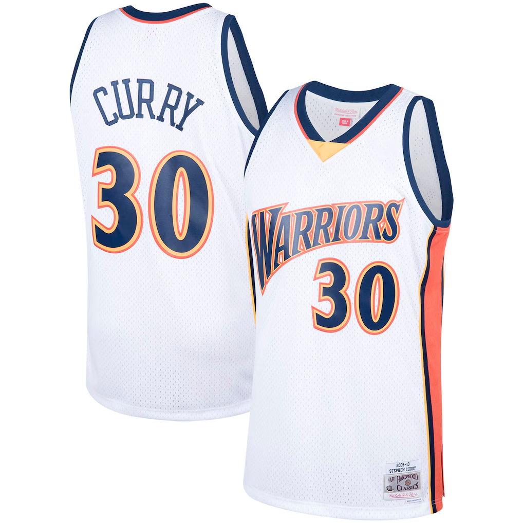tocy G.State Warriors #30 Stephen Curry Mitchell & Ness White Hardwood Classics Swingman Jerseys