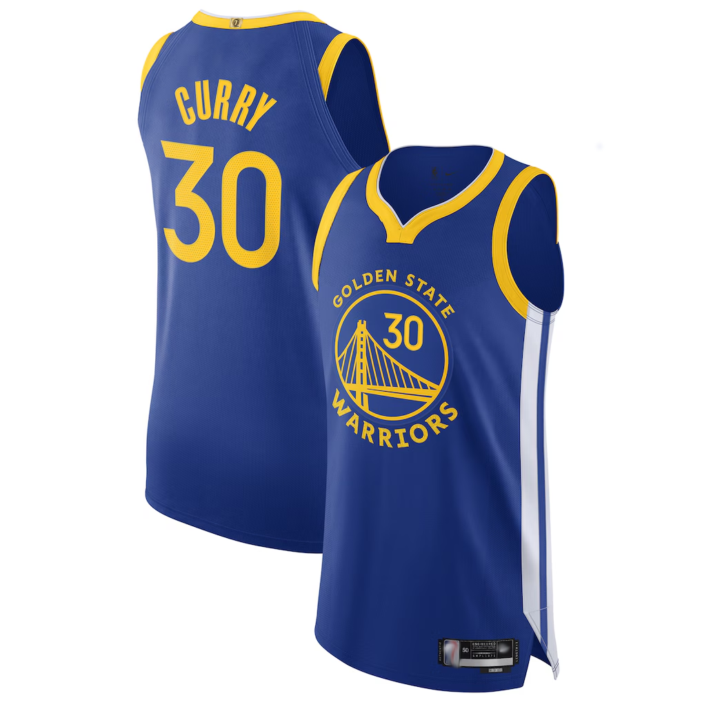 tocy G.State Warriors #30 Stephen Curry Royal Authentic Jerseys - Icon Edition