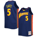 tocy G.State Warriors #5 Baron Davis Mitchell & Ness Navy Big & Tall Hardwood Classics 200607 Swingman Jerseys