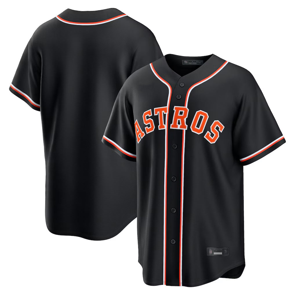 tocy H.Astros Black Fashion Out Home Game Blank Player Stitched Jerseys