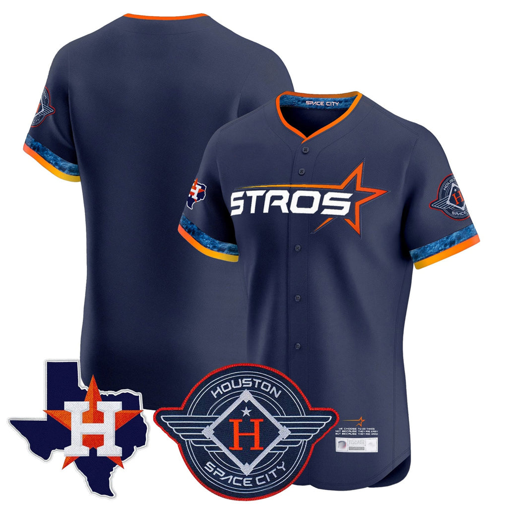 tocy H.Astros Navy City Connect Texas Patch Vapor Premier Blank Player Limited Elite Home Stitched Jerseys