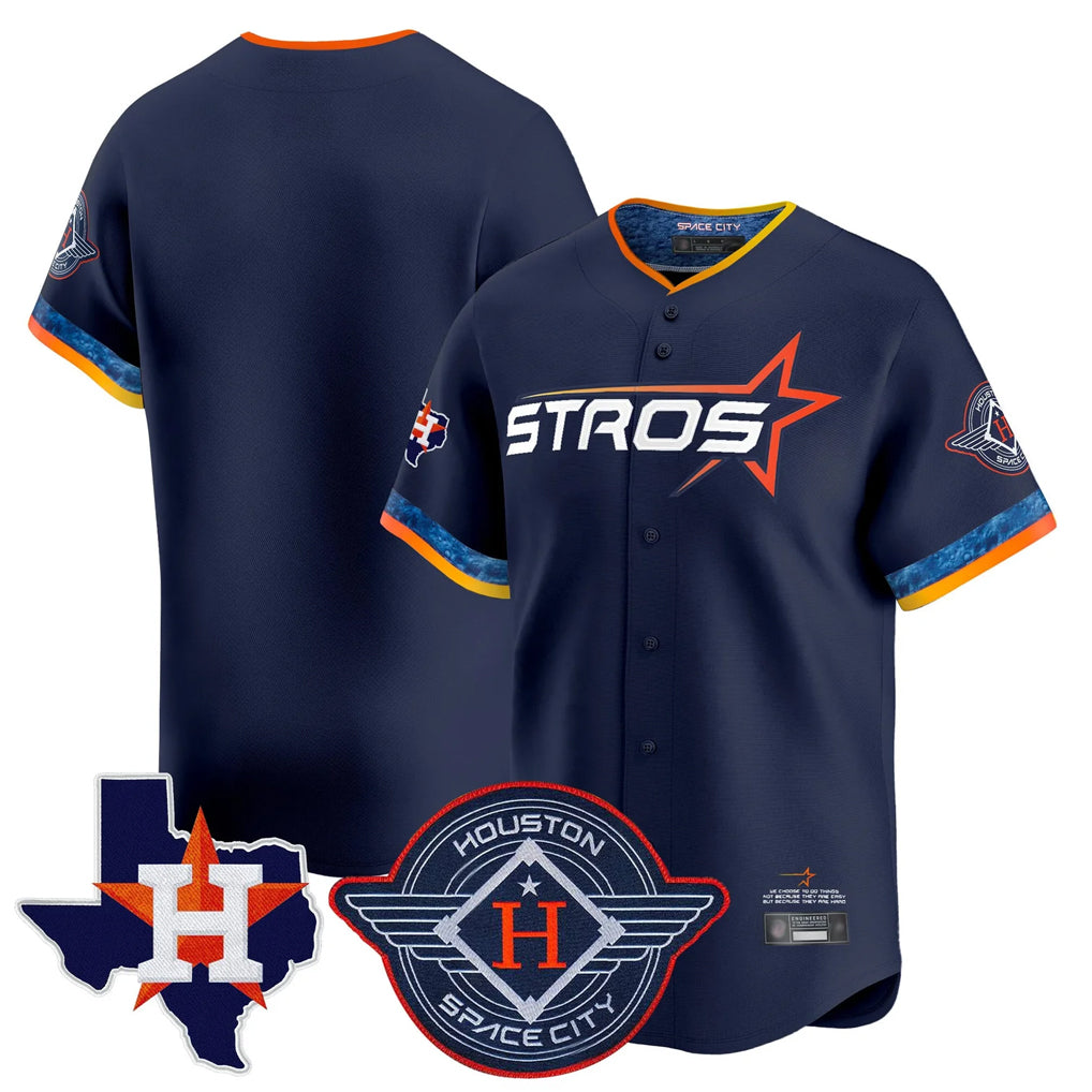 tocy H.Astros Navy City Connect Texas Patch Vapor Premier Blank Player Limited Home Stitched Jerseys