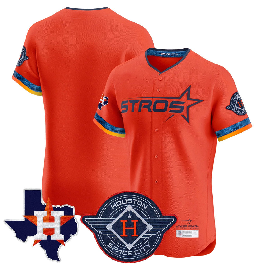 tocy H.Astros Orange City Connect Texas Patch Vapor Premier Blank Player Limited Elite Home Stitched Jerseys