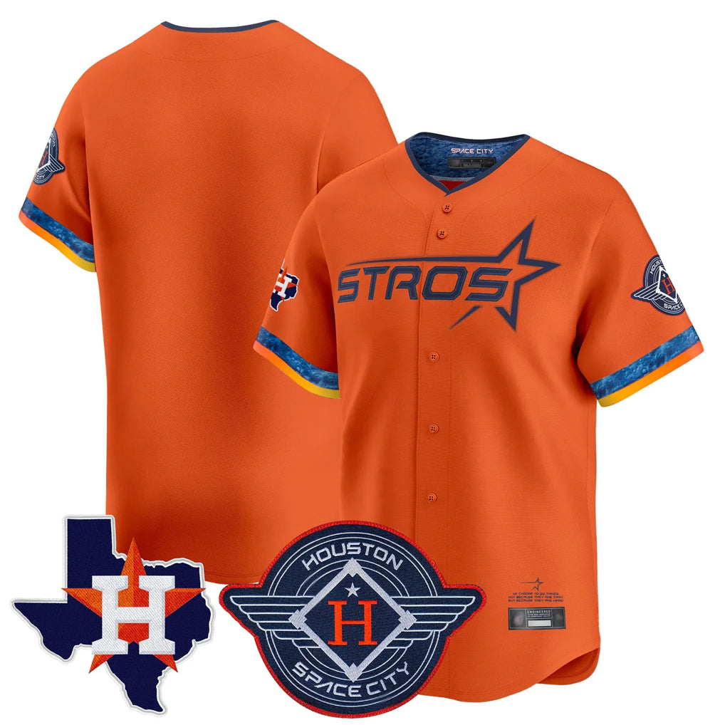 tocy H.Astros Orange City Connect Texas Patch Vapor Premier Blank Player Limited Home Stitched Jerseys
