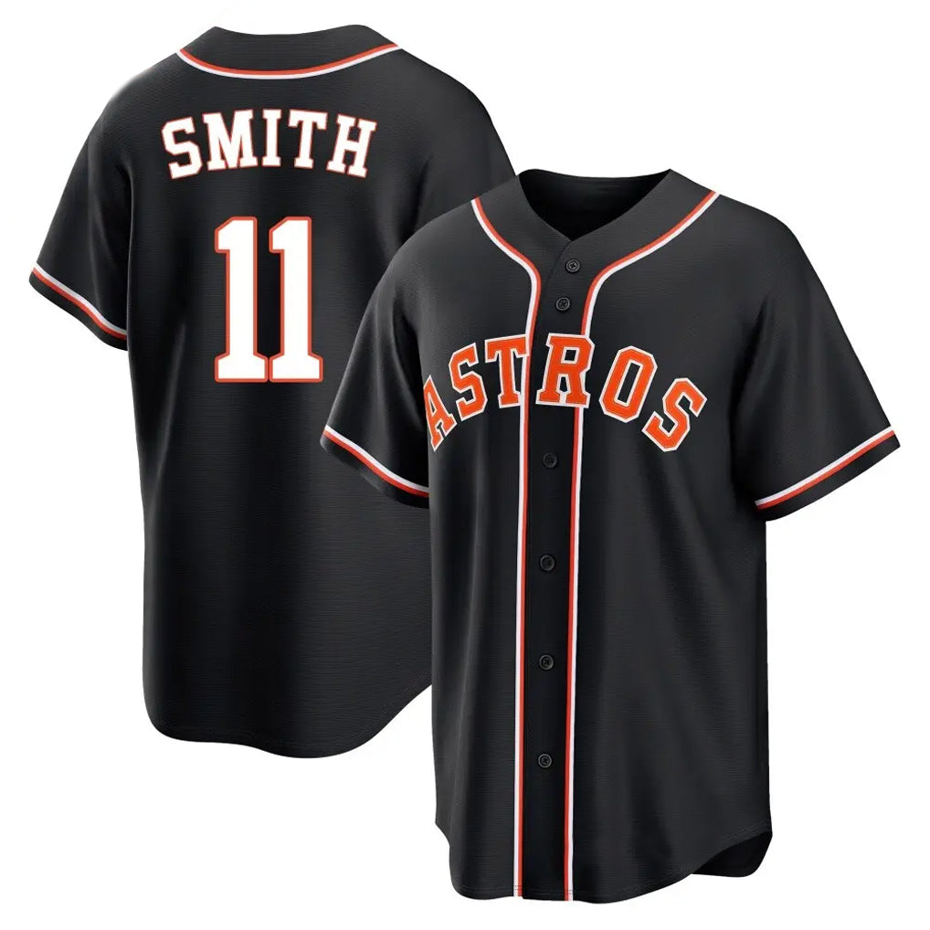 tocy H.Astros #11 Cam Smith Player Black Fashion Out Home Game Stitched Jerseys