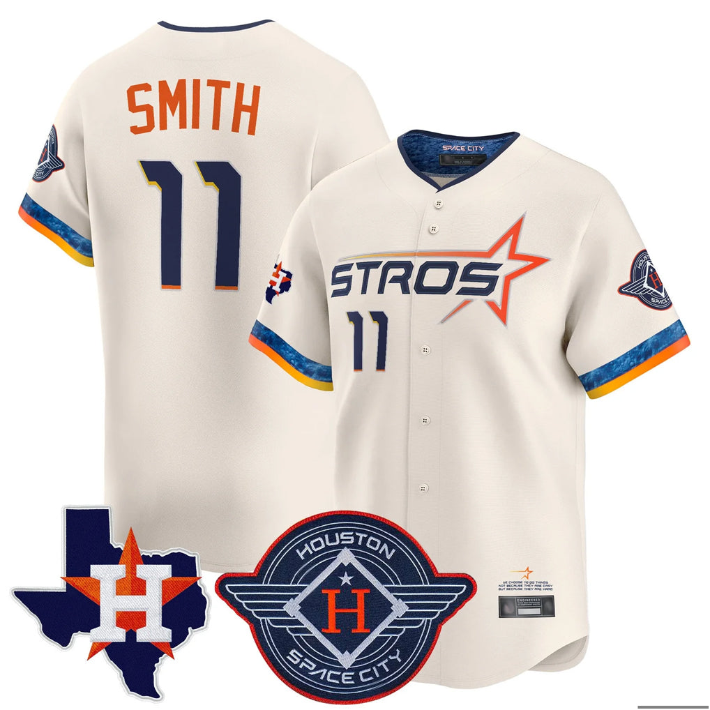 tocy H.Astros #11 Cam Smith Player Cream City Connect Texas Patch Vapor Premier Limited Home Stitched Jerseys