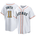 tocy H.Astros #11 Cam Smith Player Gold Collection Game Home Stitched Jerseys