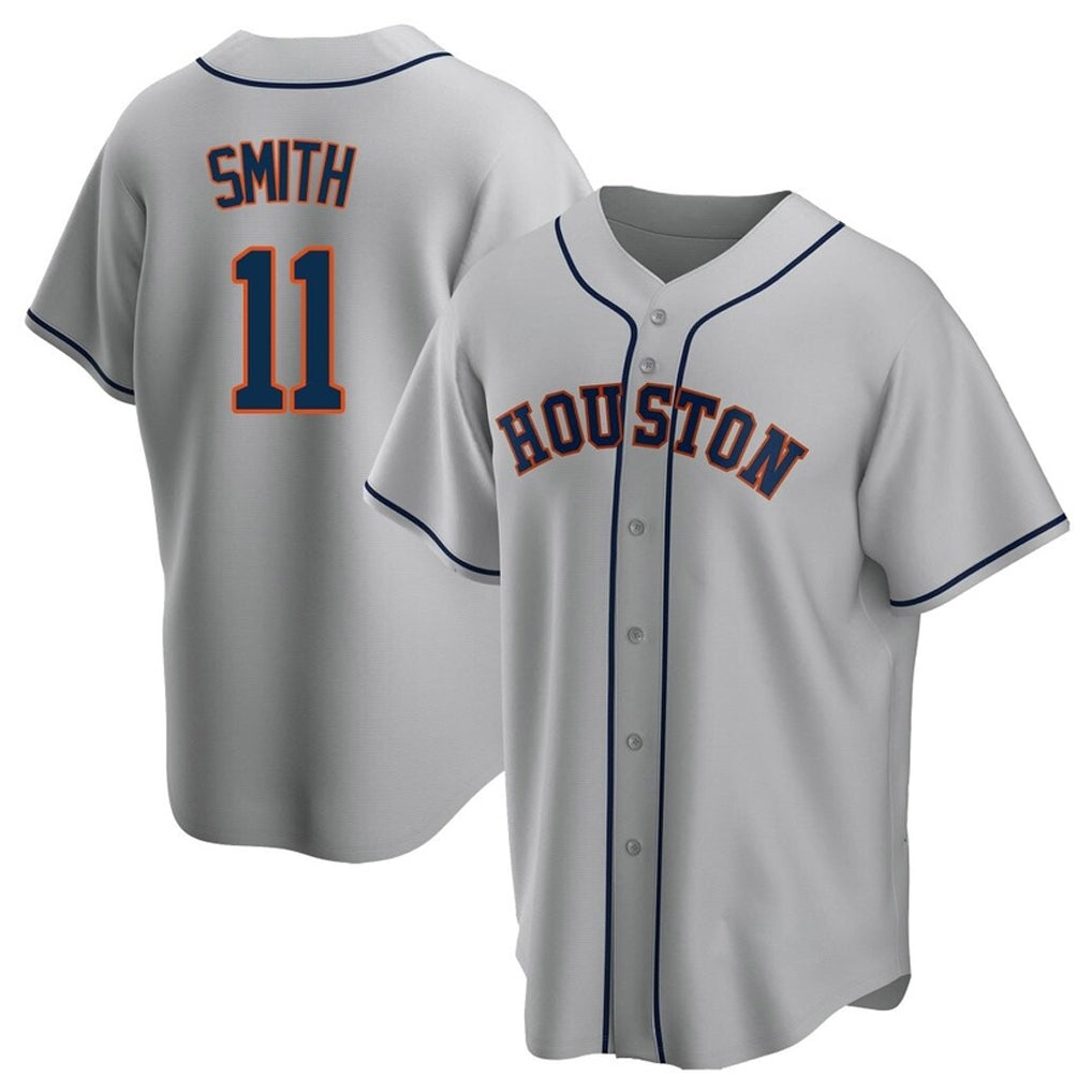 tocy H.Astros #11 Cam Smith Player Gray Home Game Stitched Jerseys