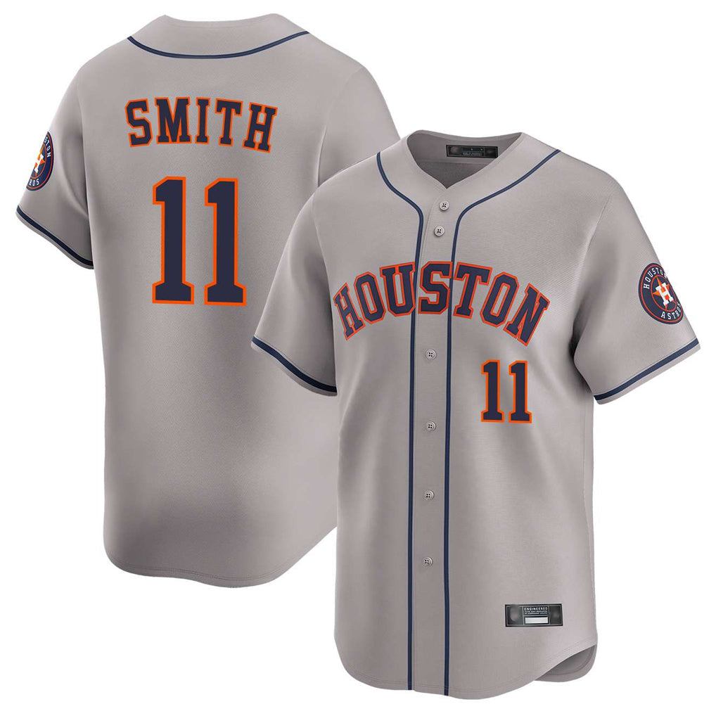tocy H.Astros #11 Cam Smith Player Gray Home Limited Stitched Jerseys