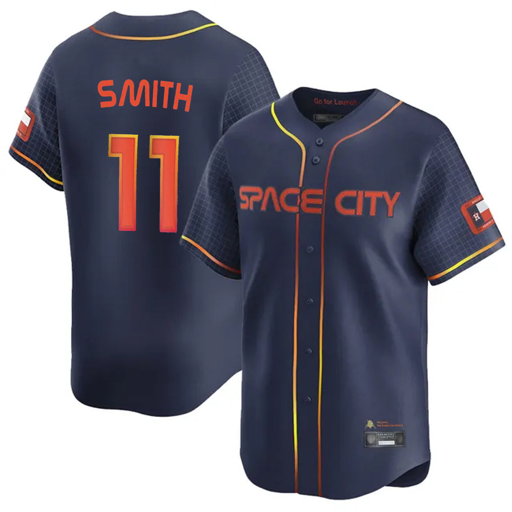 tocy H.Astros #11 Cam Smith Player Navy City Connect Home Limited Stitched Jerseys