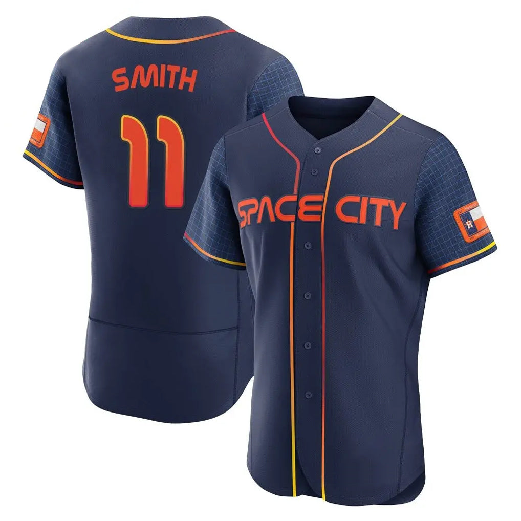 tocy H.Astros #11 Cam Smith Player Navy City Connect Limited Elite Home Stitched Jerseys
