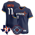 tocy H.Astros #11 Cam Smith Player Navy City Connect Texas Patch Vapor Premier Limited Elite Home Stitched Jerseys