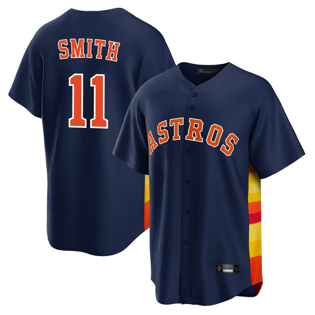 tocy H.Astros #11 Cam Smith Player Navy Home Game Stitched Jerseys