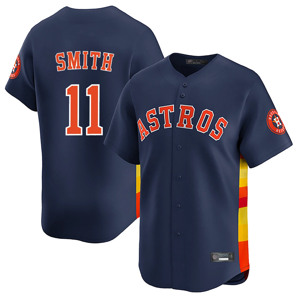tocy H.Astros #11 Cam Smith Player Navy Home Limited Stitched Jerseys