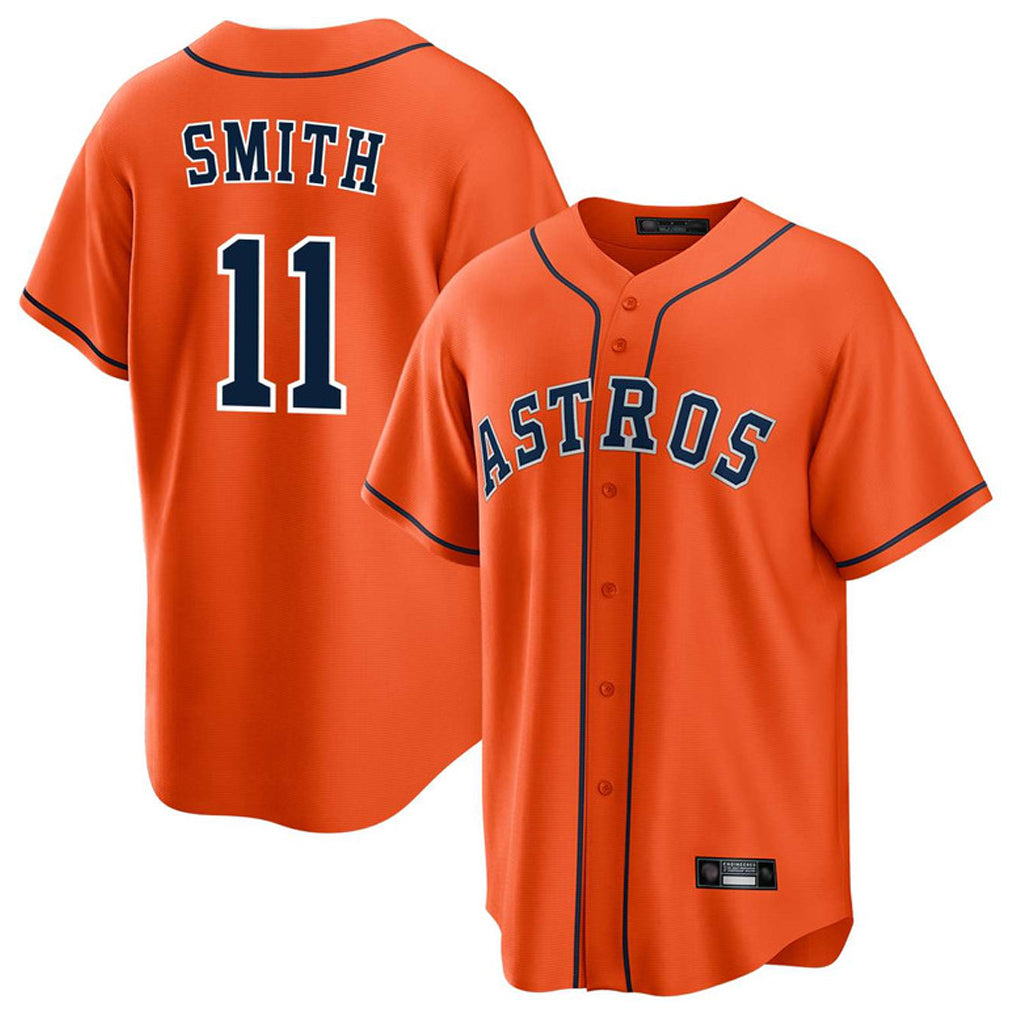 tocy H.Astros #11 Cam Smith Player Orange Home Game Stitched Jerseys