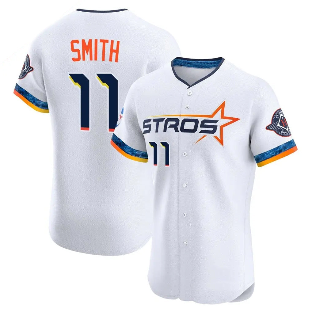 tocy H.Astros #11 Cam Smith Player White City Connect Limited Elite Home Stitched Jerseys