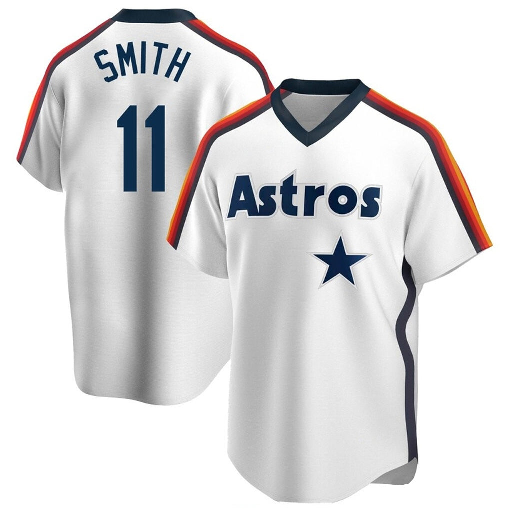 tocy H.Astros #11 Cam Smith Player White Cooperstown Collection T-shirt Stitched Jerseys