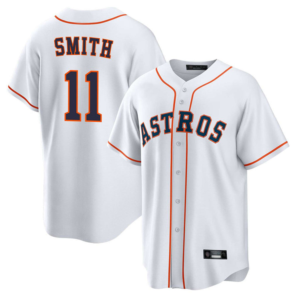 tocy H.Astros #11 Cam Smith Player White Home Game Stitched Jerseys