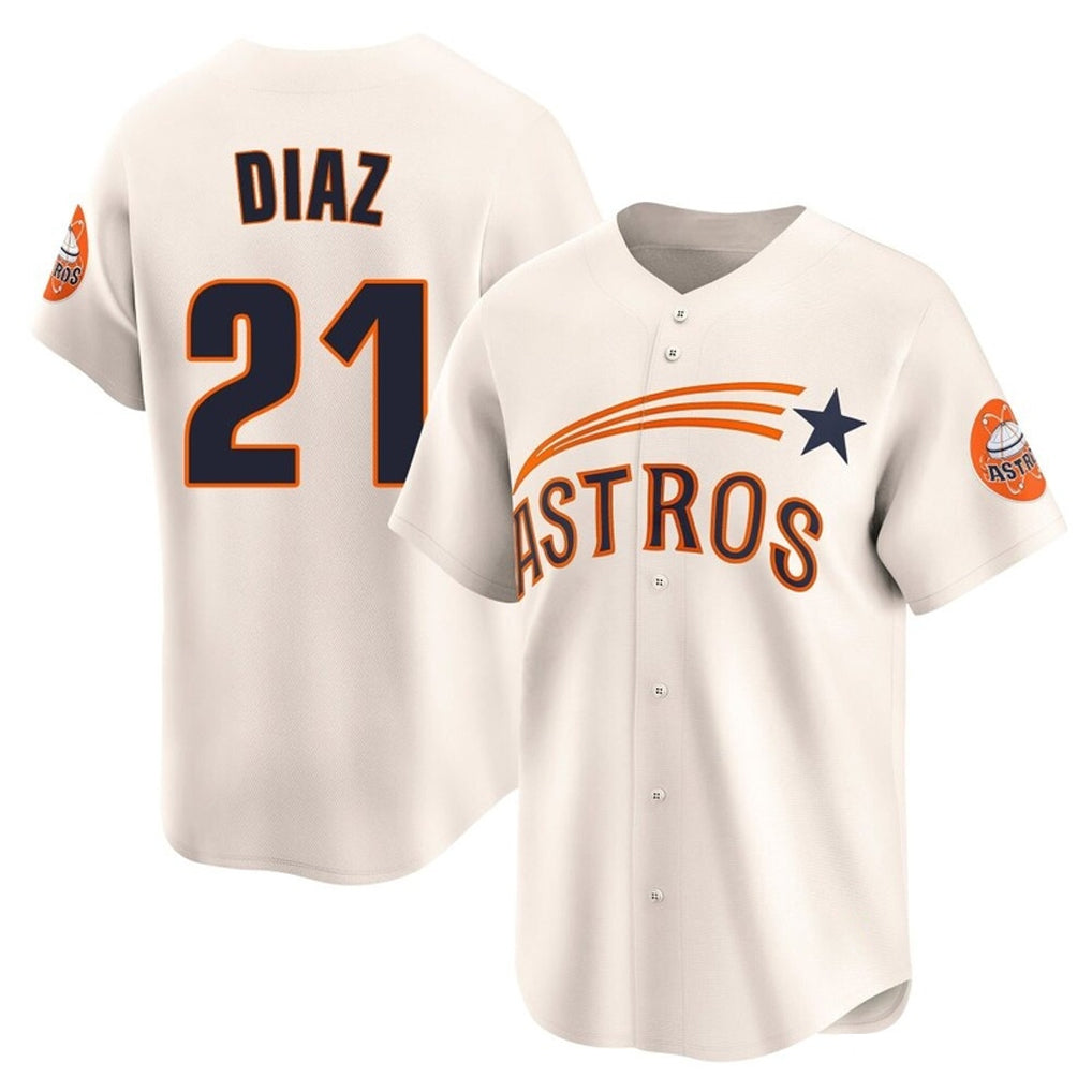 tocy H.Astros #21 Yainer Diaz Player Cream Throwback Cooperstown Collection Limited Stitched Jerseys
