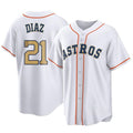 tocy H.Astros #21 Yainer Diaz Player Gold Collection Game Home Stitched Jerseys