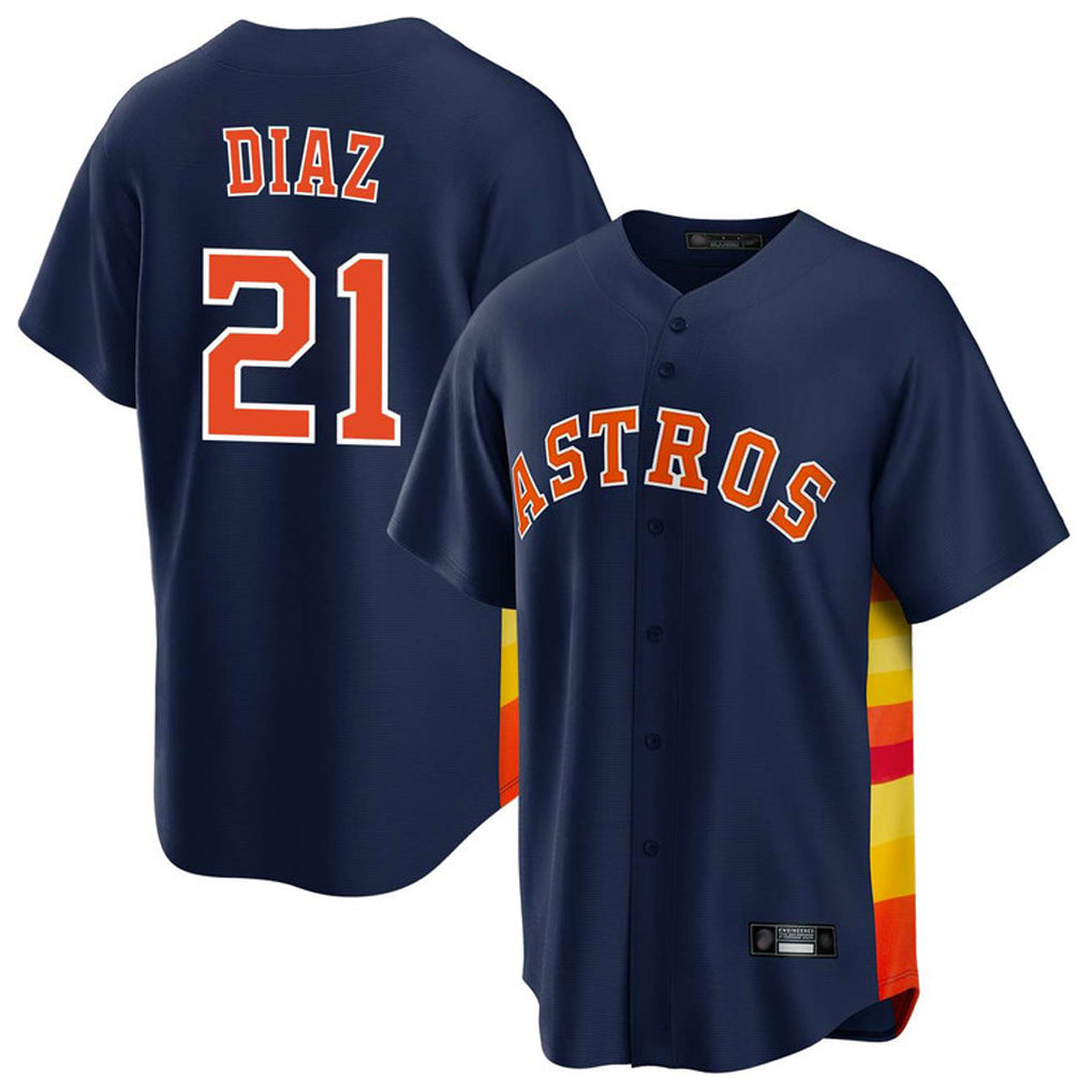 tocy H.Astros #21 Yainer Diaz Player Navy Home Game Stitched Jerseys