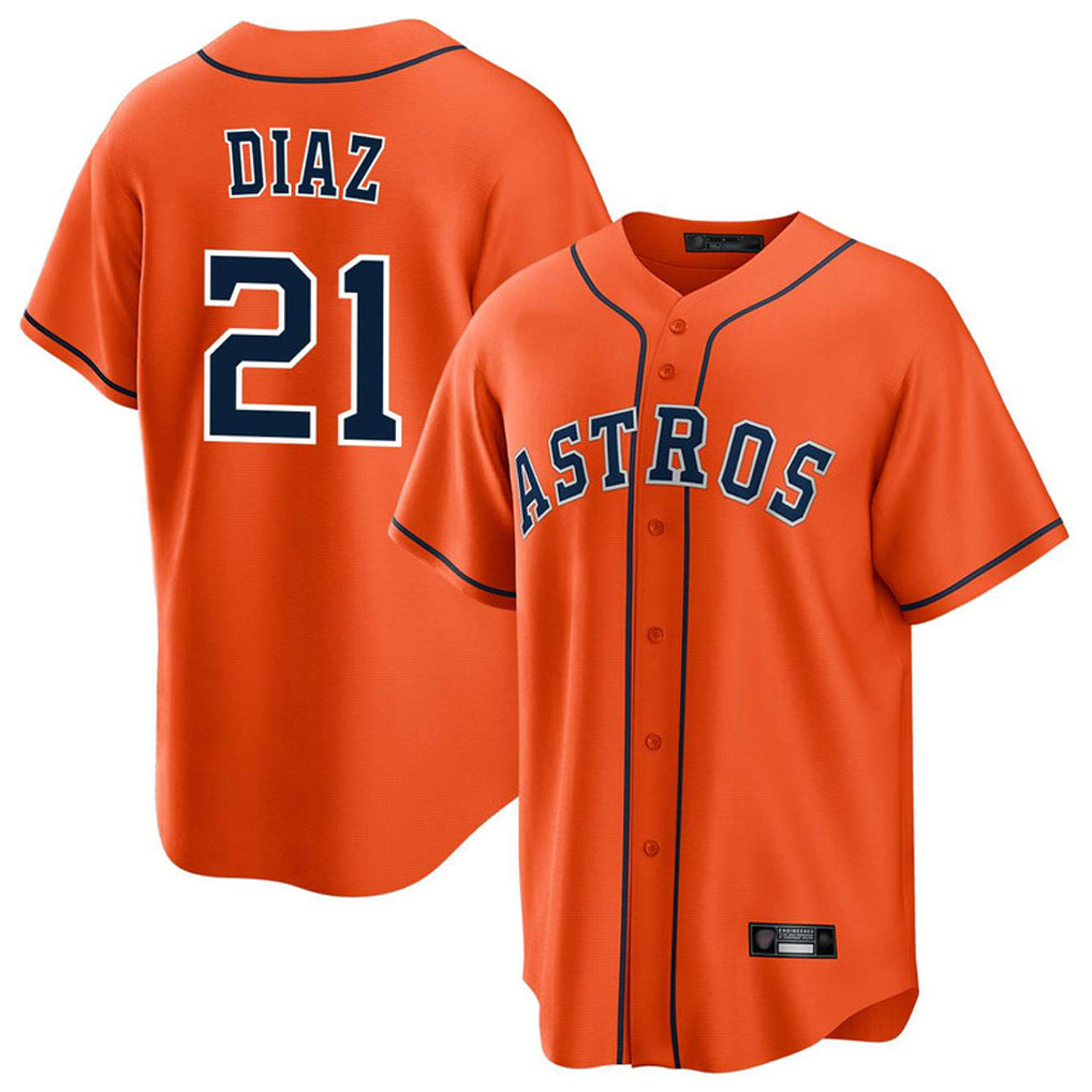 tocy H.Astros #21 Yainer Diaz Player Orange Home Game Stitched Jerseys