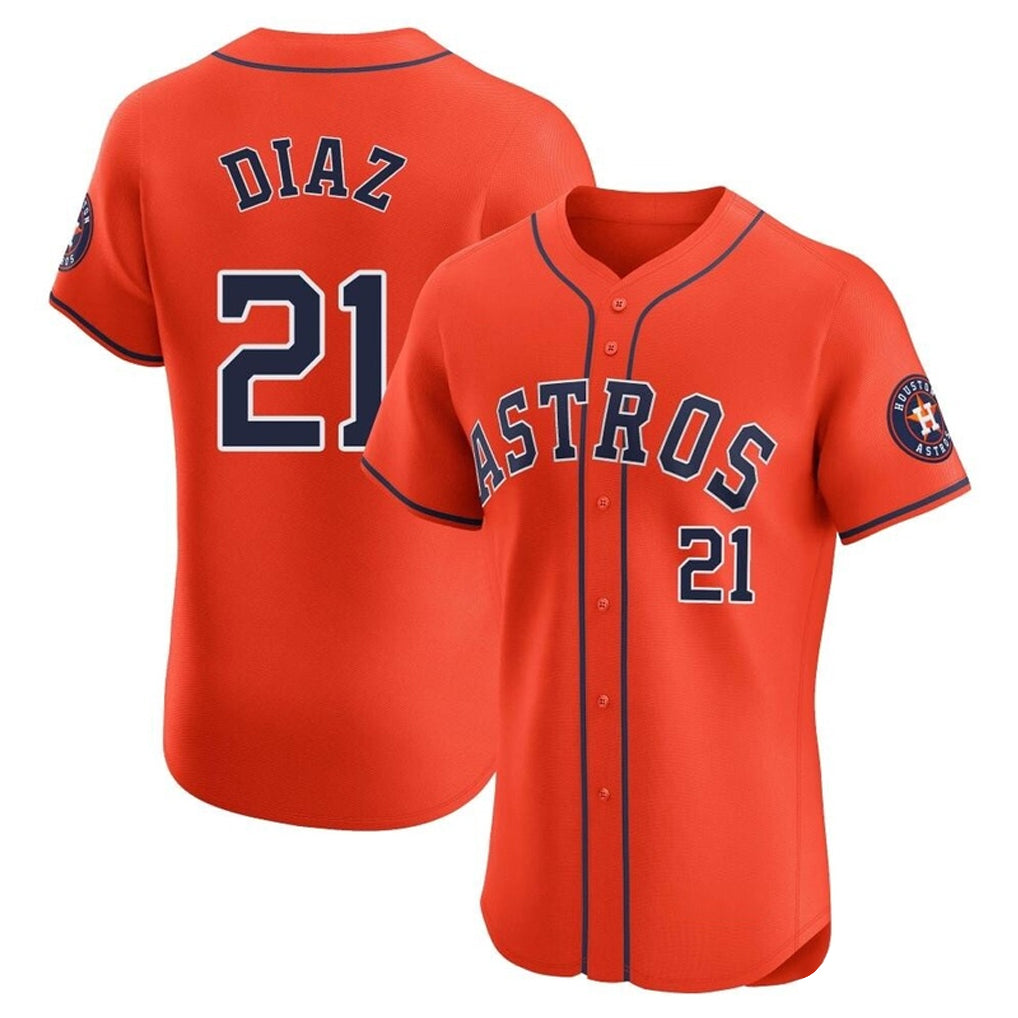 tocy H.Astros #21 Yainer Diaz Player Orange Home Limited Elite Stitched Jerseys
