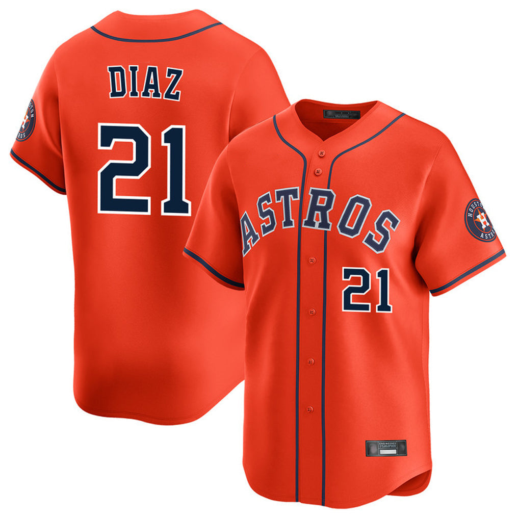 tocy H.Astros #21 Yainer Diaz Player Orange Home Limited Stitched Jerseys