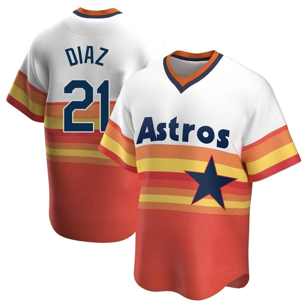 tocy H.Astros #21 Yainer Diaz Player Rainbow Cooperstown Collection T-shirt Stitched Jerseys