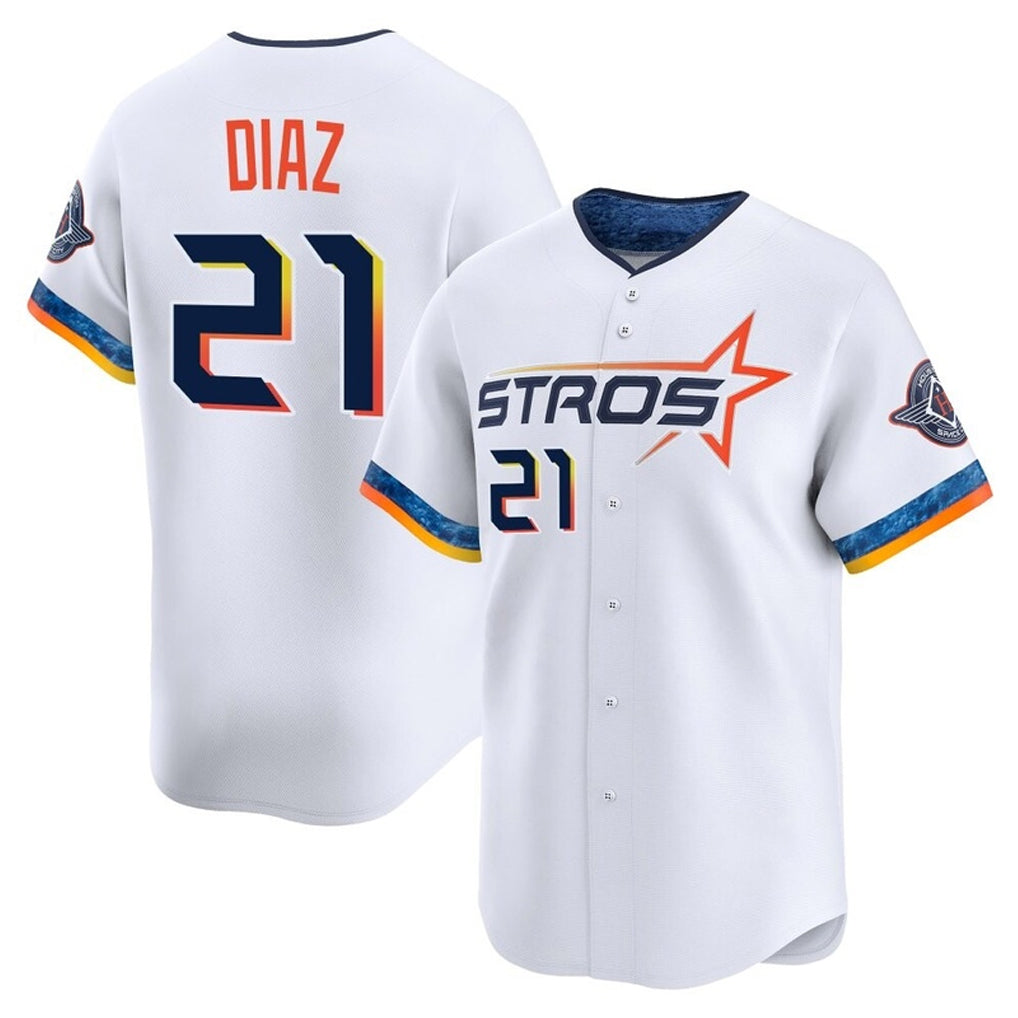 tocy H.Astros #21 Yainer Diaz Player White City Connect Limited Home Stitched Jerseys