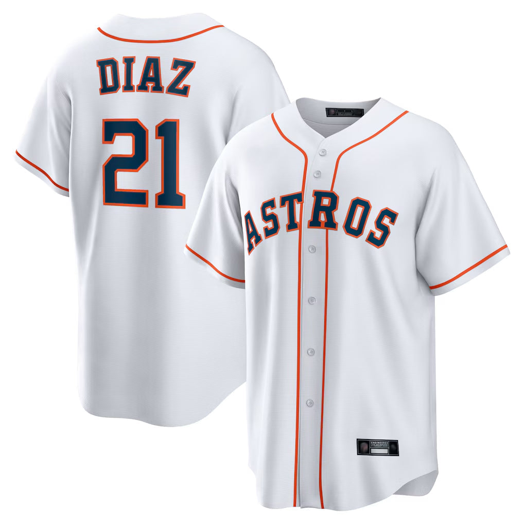tocy H.Astros #21 Yainer Diaz Player White Home Game Stitched Jerseys
