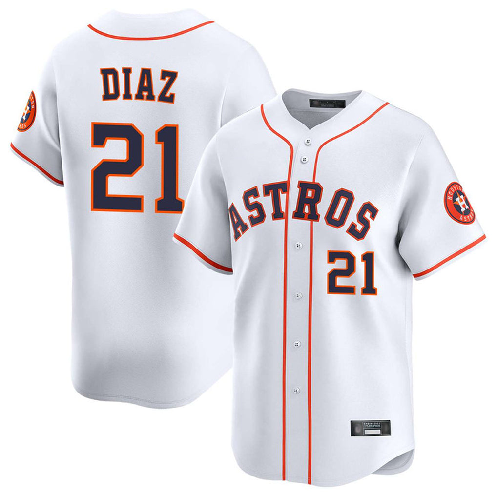 tocy H.Astros #21 Yainer Diaz Player White Home Limited Stitched Jerseys