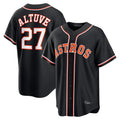 tocy H.Astros #27 Jose Altuve Player Black Fashion Out Home Game Stitched Jerseys