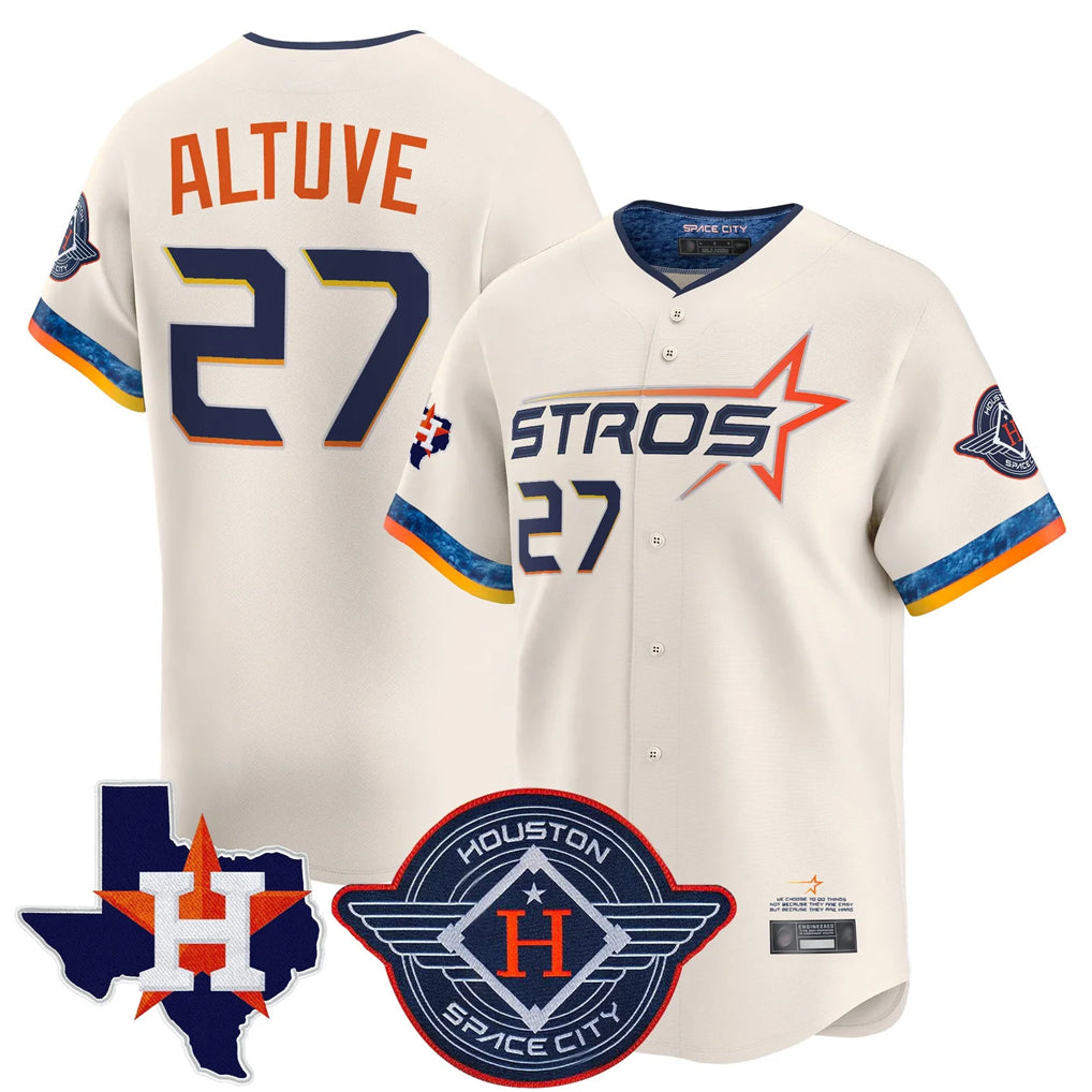 tocy H.Astros #27 Jose Altuve Player Cream City Connect Texas Patch Vapor Premier Limited Home Stitched Jerseys