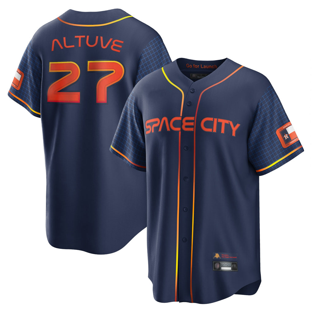 tocy H.Astros #27 Jose Altuve Player Navy City Connect Home Game Stitched Jerseys