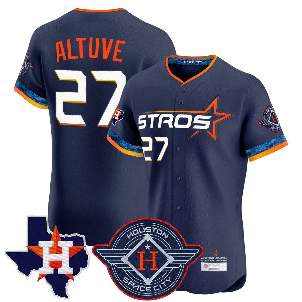 tocy H.Astros #27 Jose Altuve Player Navy City Connect Texas Patch Vapor Premier Limited Elite Home Stitched Jerseys